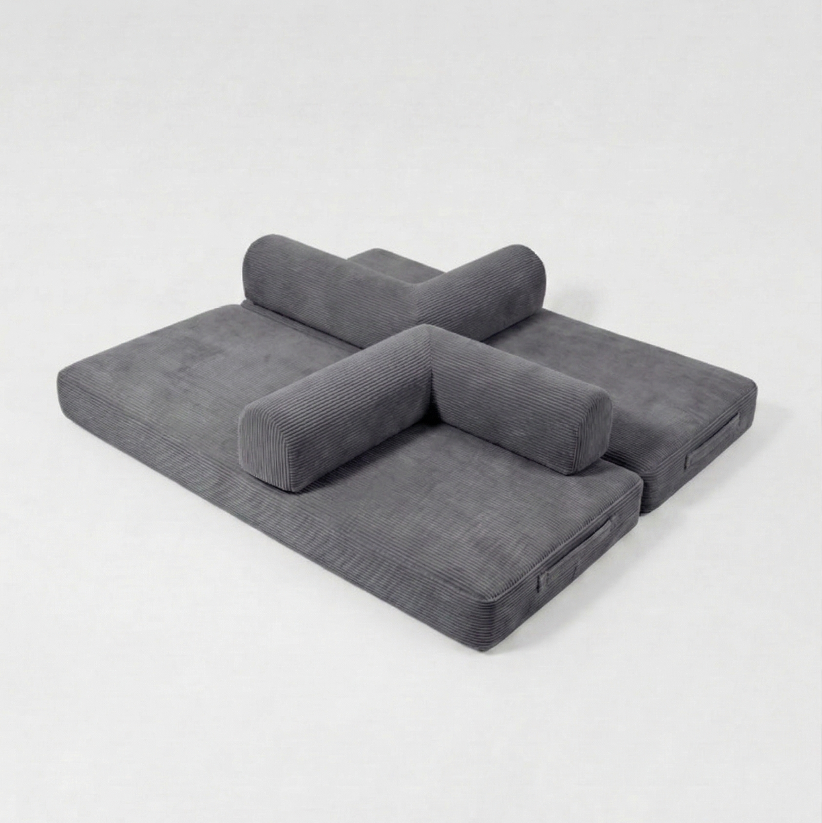 Nube Sofá Modular - Gris PANDI: diseño funcional XL en gris, perfecto para sala, dormitorio o cuarto de invitados
