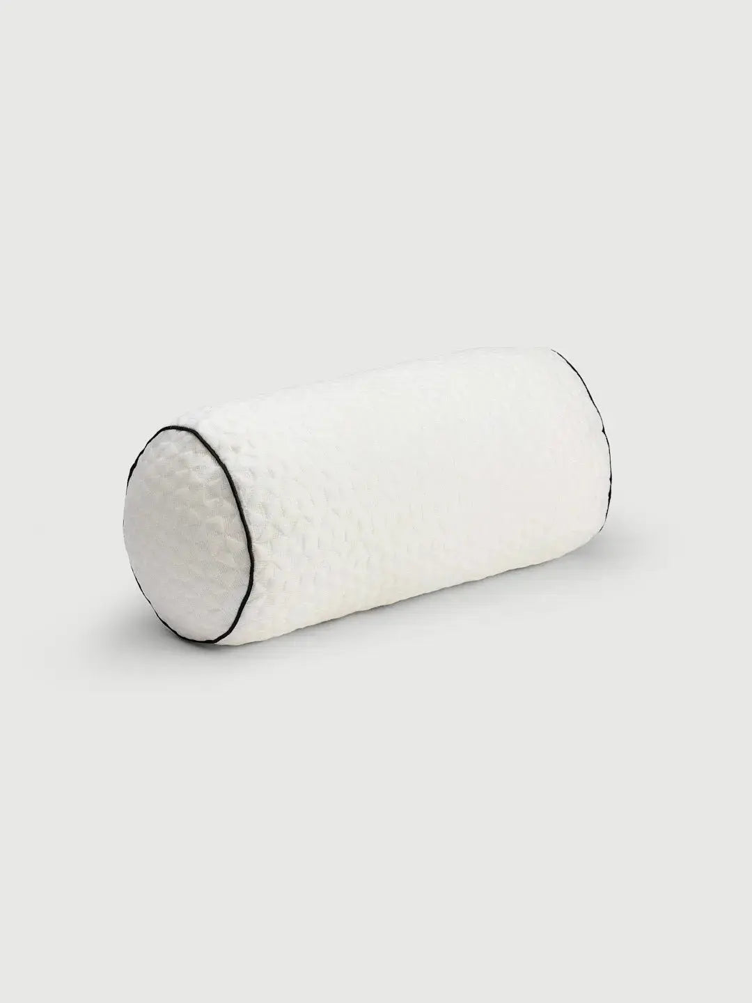 Almohada Bolster de Bambú, almohada cilíndrica blanca con diseño elegante y moderno, ideal para brindar soporte y confort durante el descanso.