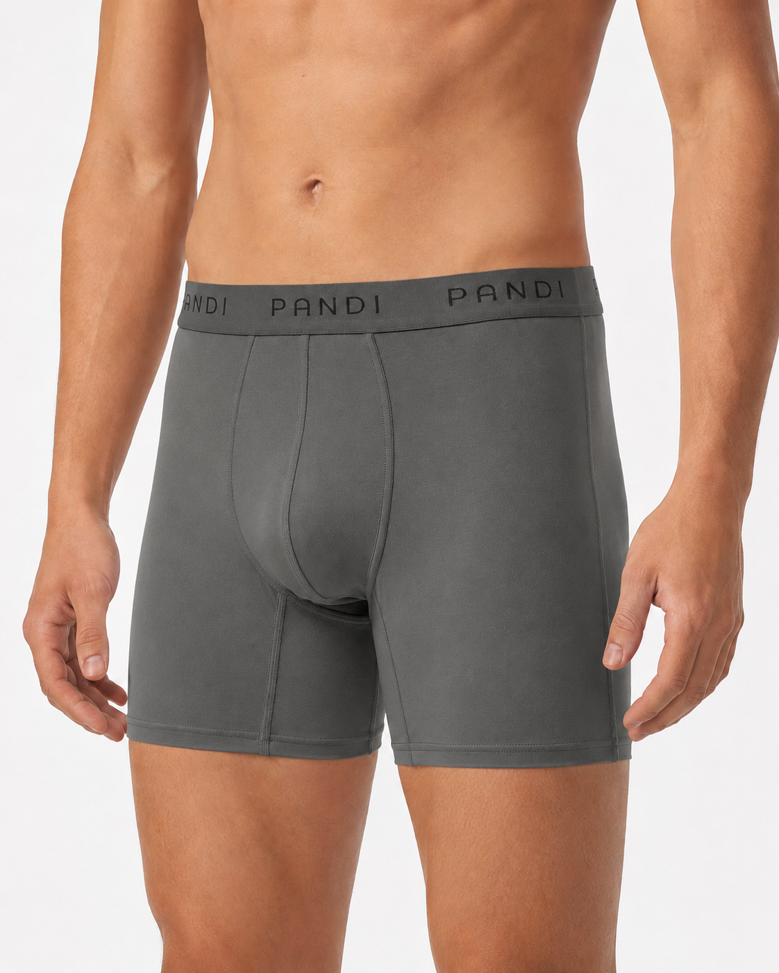 Bóxer de bambú gris para hombre, 95% bambú y 5% elastano — ropa interior transpirable de PANDI, Costa Rica