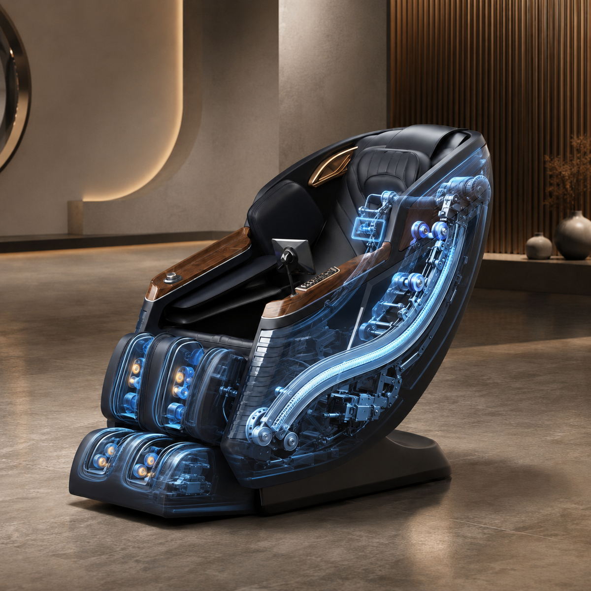 Sillón de Masaje Relaxio Premium 3D de PANDI en posición reclinada — relajación premium en Costa Rica