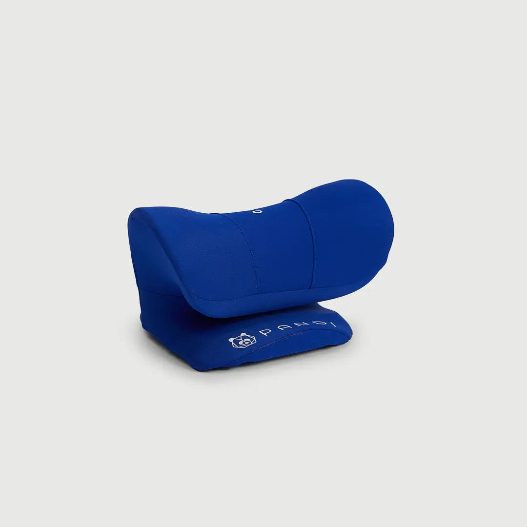 Dispositivo de Soporte Cervical de PANDI en color azul, con acolchado de espuma memory foam para comodidad y relajación del cuello.