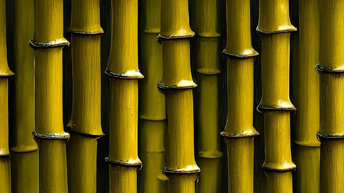 Bambú verde en crecimiento, representando los increíbles beneficios y usos del bambú en alimentación y decoración, descubriendo su potencial en la cocina, ropa y salud.