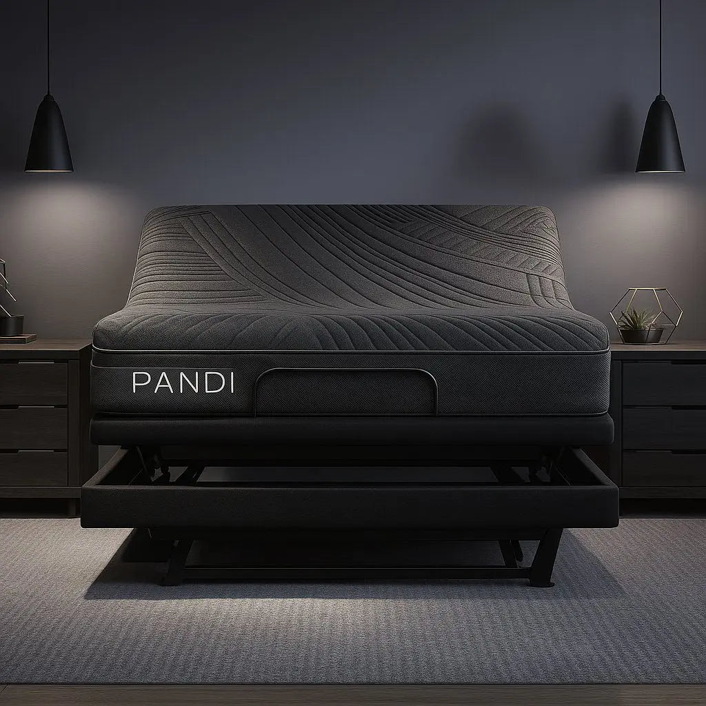 Colchón Premium Híbrido de PANDI en un ambiente moderno, diseñado para ofrecer un descanso reparador con tecnología de punta. Ideal para transformar tu sueño.