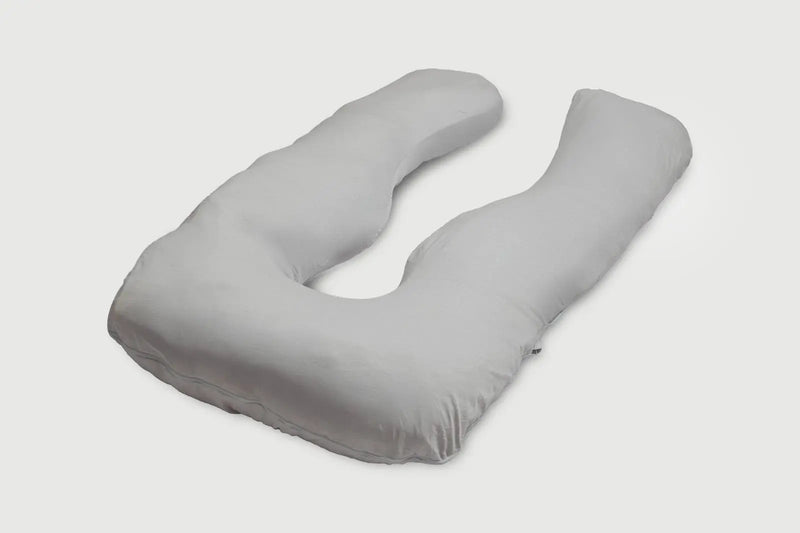 Vista lateral de la Almohada Prenatal mostrando su diseño ergonómico, perfecta para mujeres embarazadas y mejorar la calidad de descanso.