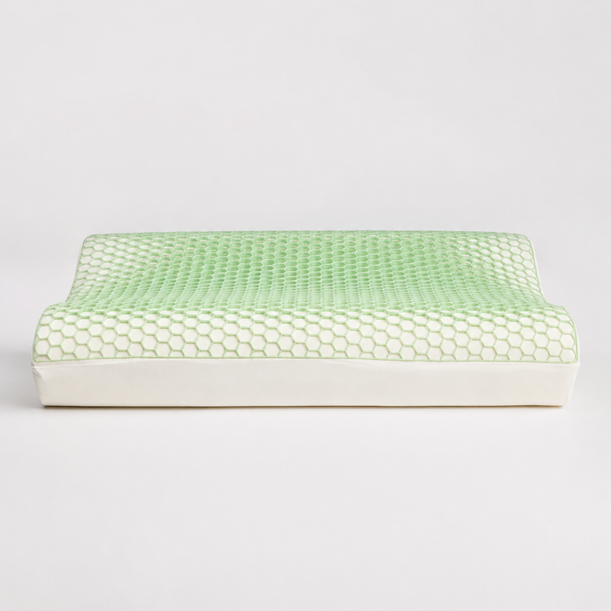 Almohada Curva TPE Grid 3D de PANDI, vista frontal — material hipoalergénico y fresco, totalmente lavable