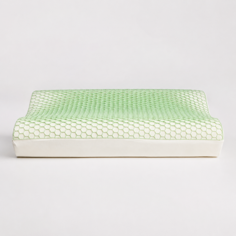Almohada Curva TPE Grid 3D de PANDI, vista frontal — material hipoalergénico y fresco, totalmente lavable