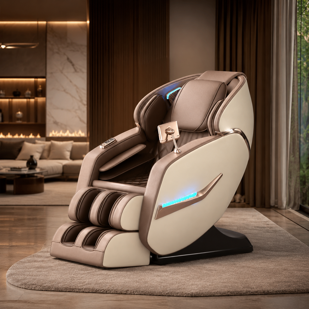 Sillón de Masaje Inteligente Relxio Plus de PANDI, vista frontal — gravedad cero y masaje shiatsu para relajación en casa