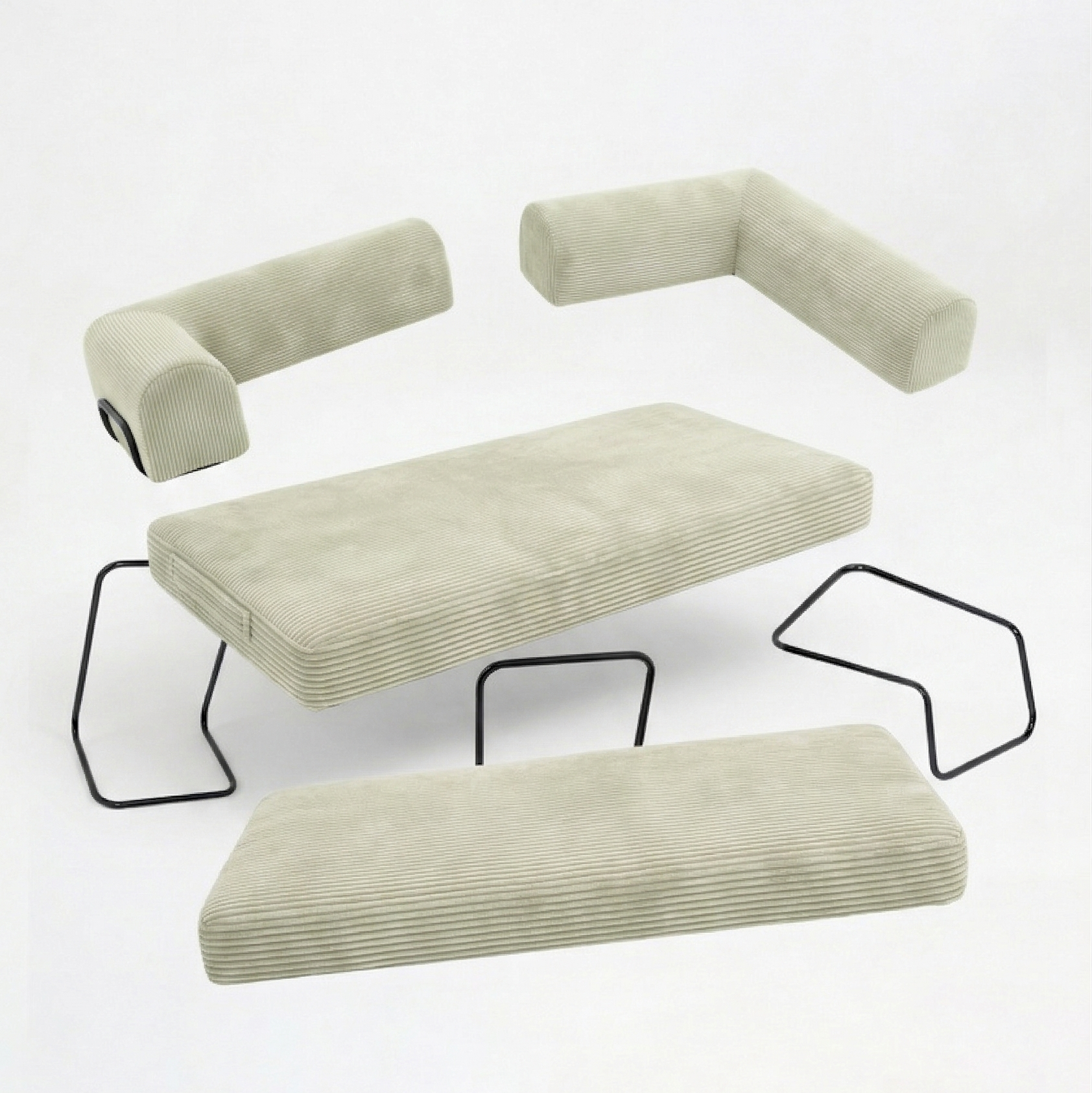 Nube Sofá Modular - Crema PANDI: vista del sofá modular XL crema con look elegante y máxima comodidad para reclinar - Pandi Costa Rica