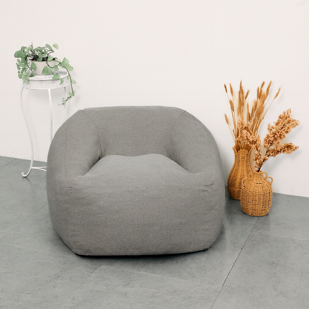 Vista lateral del NubePuff Viscoelástico de PANDI, mostrando su comodidad y estilo contemporáneo.