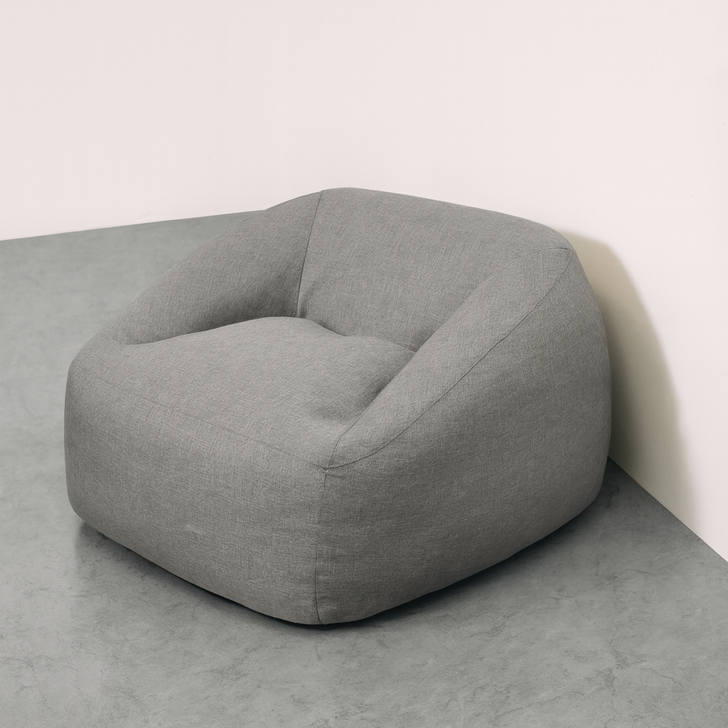 NubePuff Viscoelástico de PANDI en color gris, ideal para áreas de lectura o descanso.