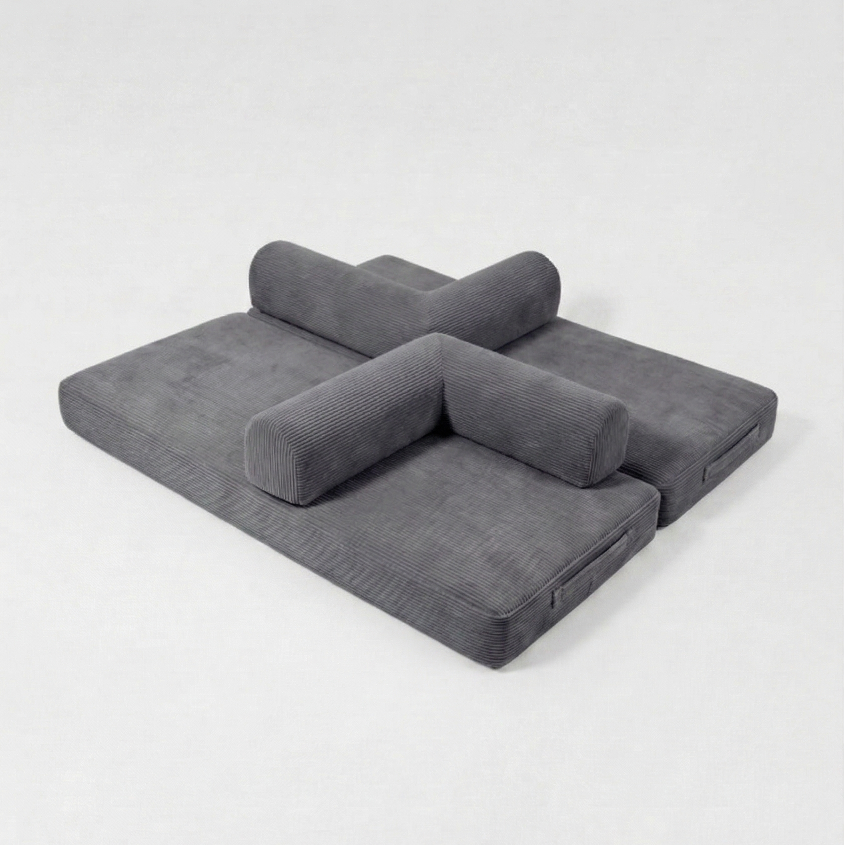 Nube Sofá Modular - Gris PANDI: diseño funcional XL en gris, perfecto para sala, dormitorio o cuarto de invitados