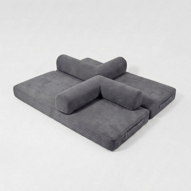 Nube Sofá Modular - Gris PANDI: diseño funcional XL en gris, perfecto para sala, dormitorio o cuarto de invitados