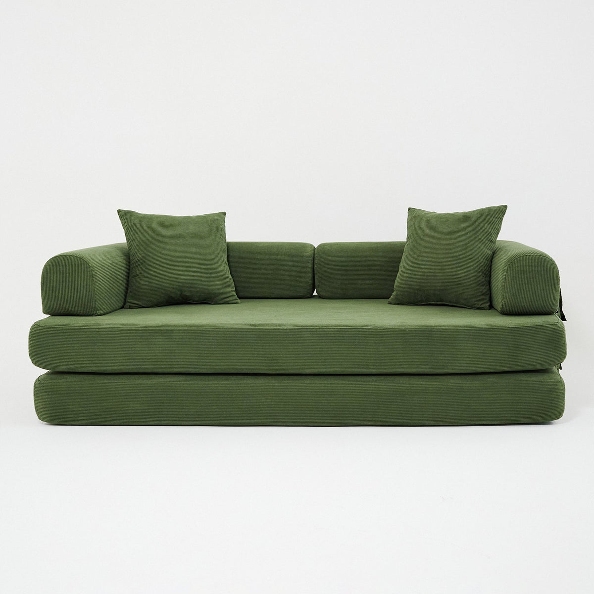 Nube Sofá Modular - Verde PANDI: composición modular con bases colchón y cojines de respaldo