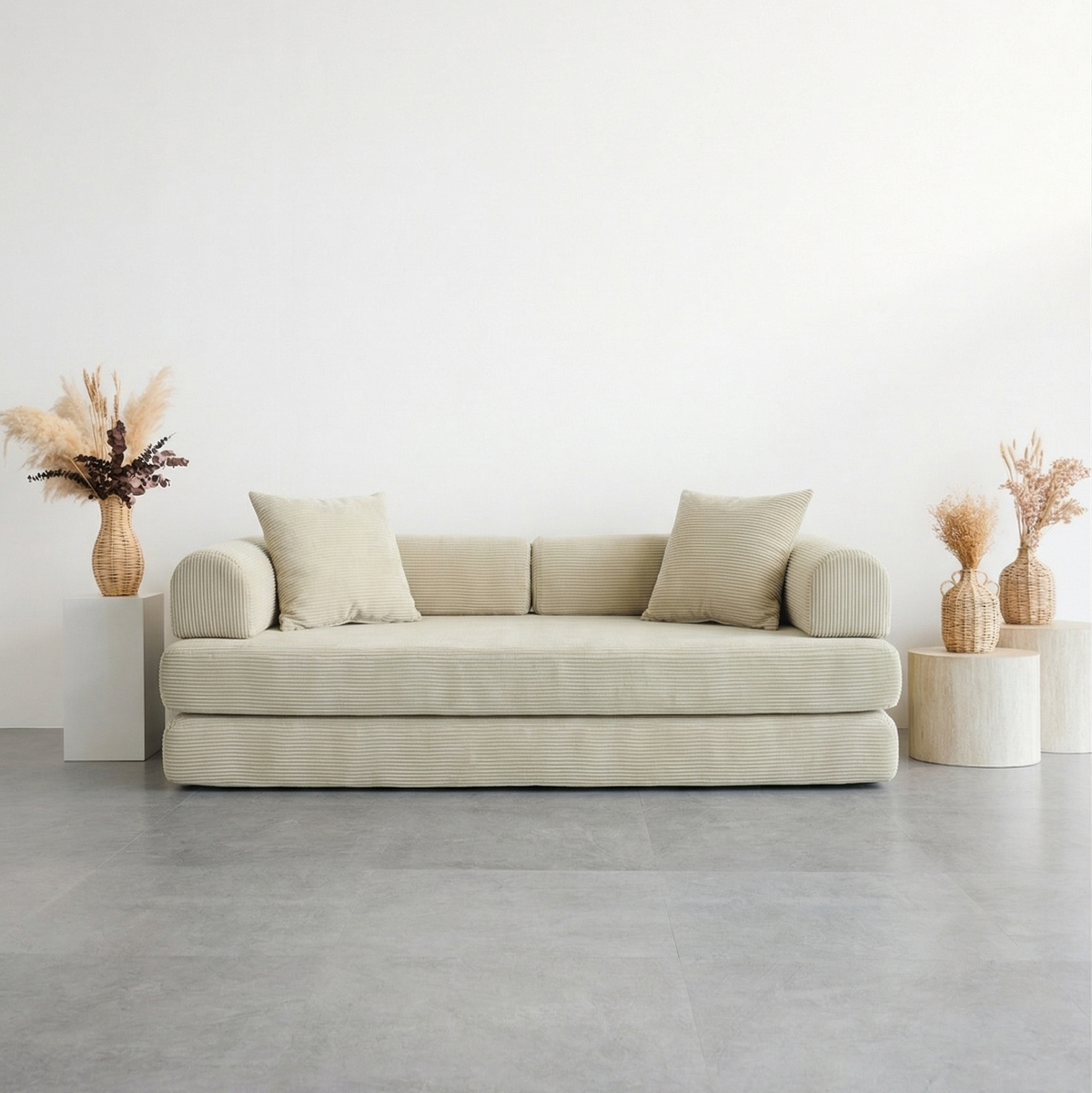 Nube Sofá Modular - Crema PANDI: sofá modular XL en color crema, diseño moderno y estilo nube para sala o dormitorio