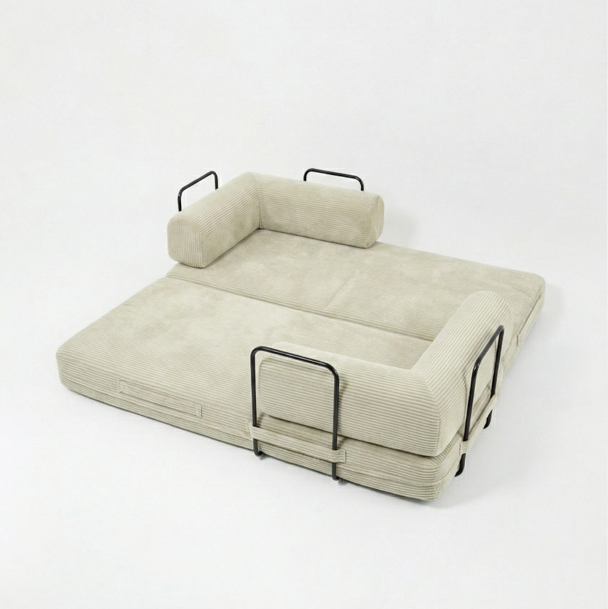 Nube Sofá Modular - Crema PANDI: detalle de cojines estilo nube, espuma de alta densidad y memory foam para confort premium