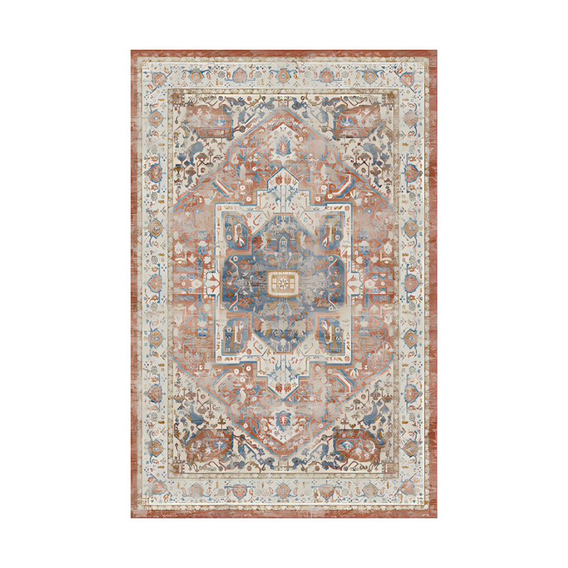 Alfombra Vintage Lavable Terracota Rosa | PANDI